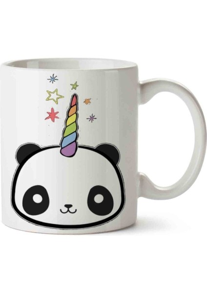 Panda Unicorn Porselen Kupa Bardak