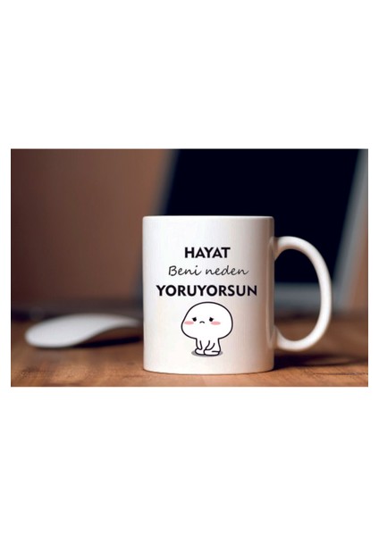 Serdar Ortaç Hayat Beni Neden Yoruyorsun Baskılı Kahve Kupası Hediyelik Eşya Hediyelik Kupa
