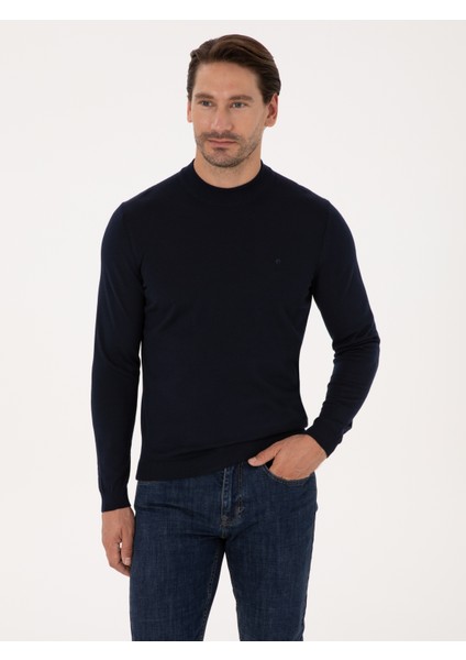 Erkek Lacivert Slim Fit Basic Kazak 50318891-VR033