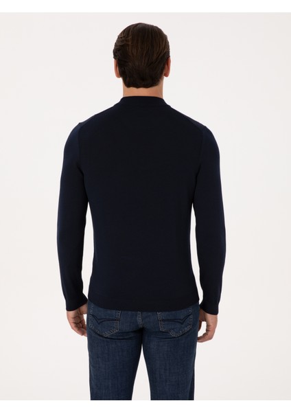 Erkek Lacivert Slim Fit Basic Kazak 50318891-VR033 indirimleri