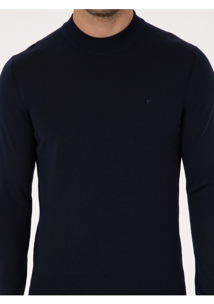 Erkek Lacivert Slim Fit Basic Kazak 50318891-VR033