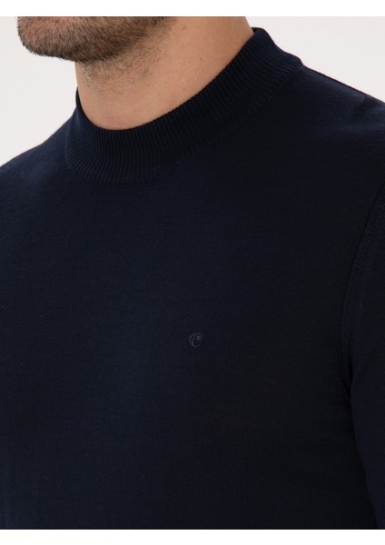 Erkek Lacivert Slim Fit Basic Kazak 50318891-VR033