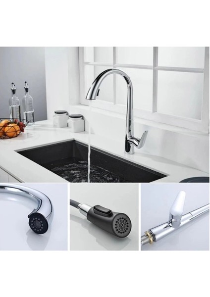 Gizli Spiralli Mutfak Evye Bataryası Gümüş modelleri