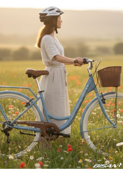 Sorrento-S Şehir Bisikleti 44 cm V 28 Jant 7 Vites Bebek Mavisi Silver