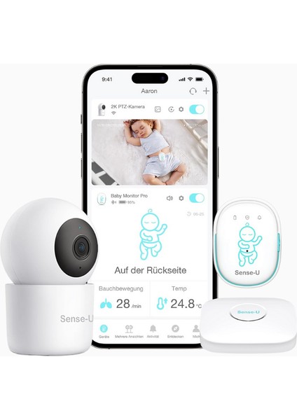 Baby Monitor 3-2k Hd Kameralı Akıllı Bebek Telsizi, Hareket ve Sıcaklık Takibi