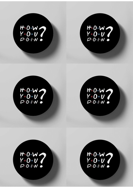 Friends How You Doin 6lı Ahşap Bardak Altlığı Seti