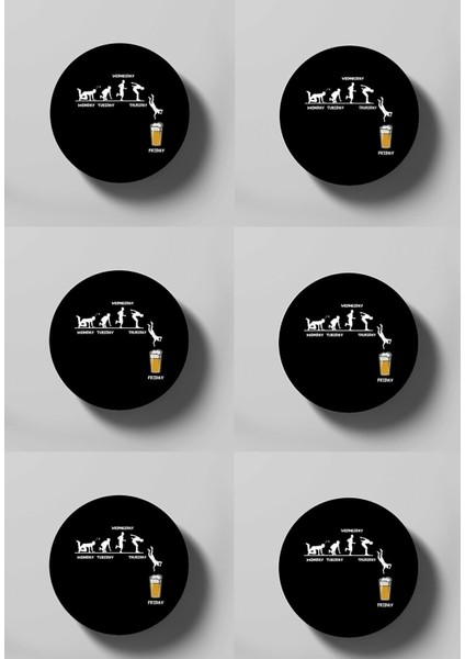 Friends How You Doin 6lı Ahşap Bardak Altlığı Seti