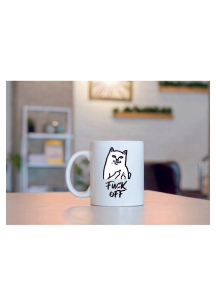 Off Kedi Tasarımlı Kupa
