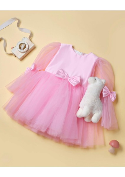 Kız Çocuk Tütü Detaylı Özel Gün Elbisesi Doğumgünü - Düğün