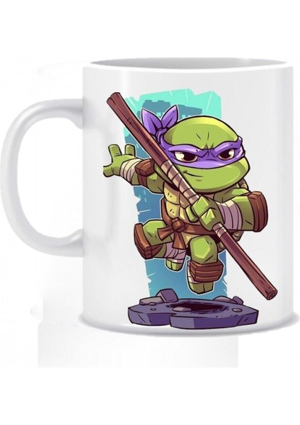 Ninja Kaplumbağ Donatello Baskılı Beyaz Kupa Bardak