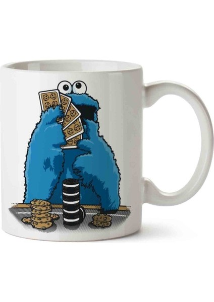Susam Sokağı Kurabiye Canavarı Poker Porselen Kupa Bardak