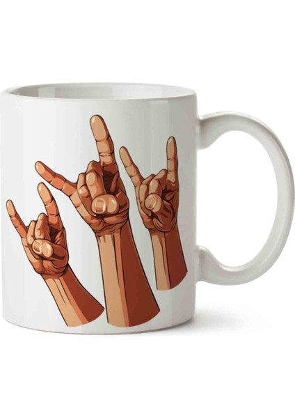 Heavy Metal Rock And Roll Royalt Porselen Kupa Bardak