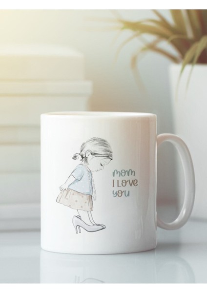 Beyaz Kupa Bardak G22 - Anne Çocuk Anneler Günü Sevgi