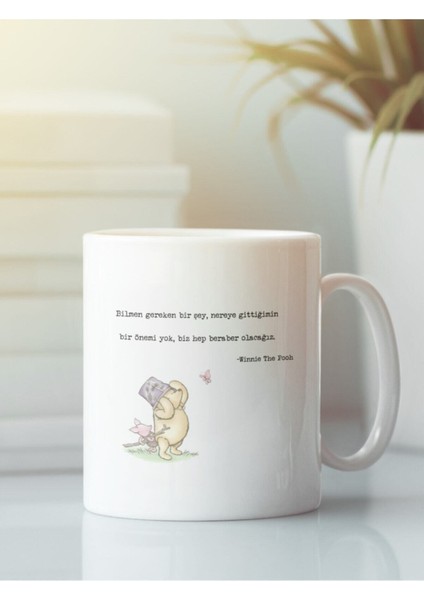 Beyaz Kupa Bardak Winnie Dostluk Arkadaşlık Kardeşlik