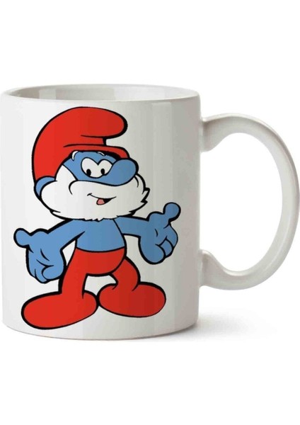 Şirinler Şirin Baba Smurf Porselen Kupa Bardak