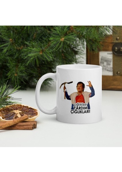 Ölümlü Dünya Serbest Çığlıklar Yardım Çığlıkları Baskılı Kupa Bardak