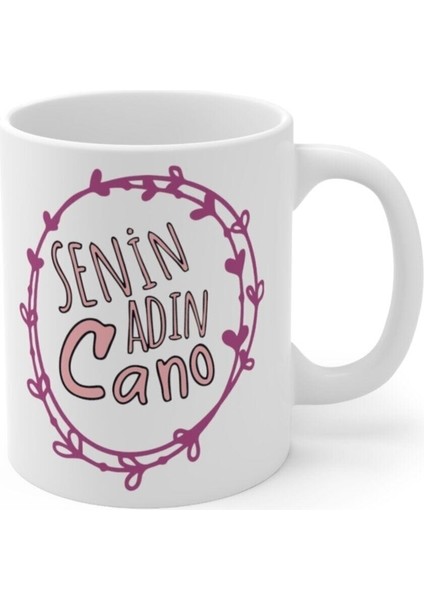 Senin Adın Cano Tasarımlı Basklı Kahve Kupası modelleri