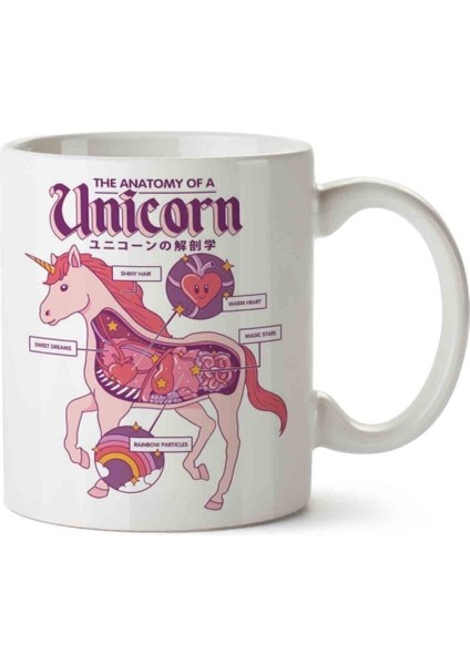 Unicorn Anatomy 2 Porselen Kupa Bardak