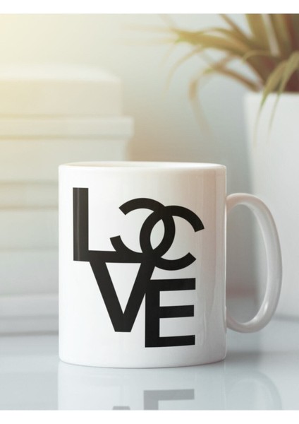 Beyaz Kupa Bardak Aşk Sevgililer Günü