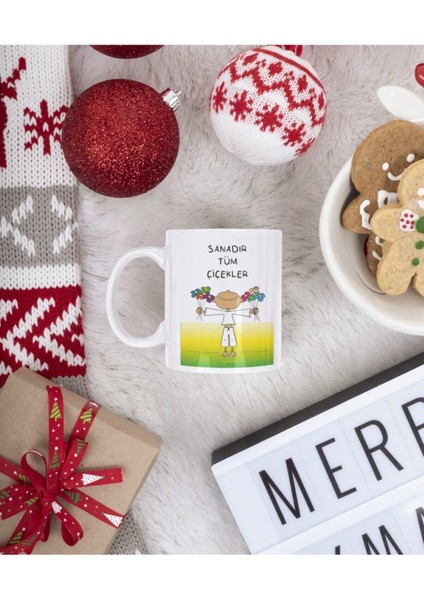 Beyaz Kupa Bardak Dostluk Anneler Günü Çiçek fiyatları