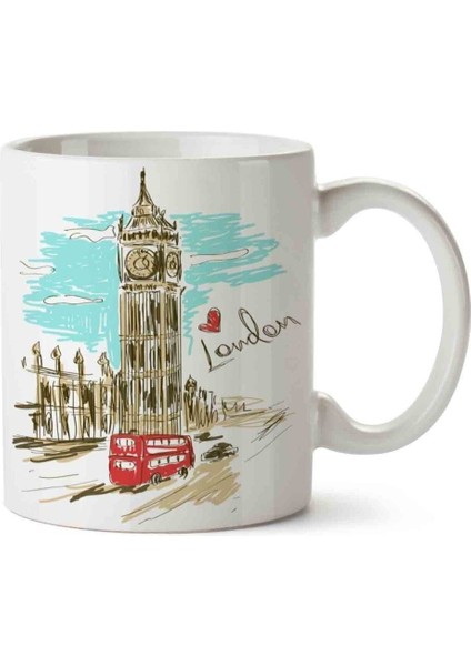 Big Ben Paris Clock Tower Porselen Kupa Bardak