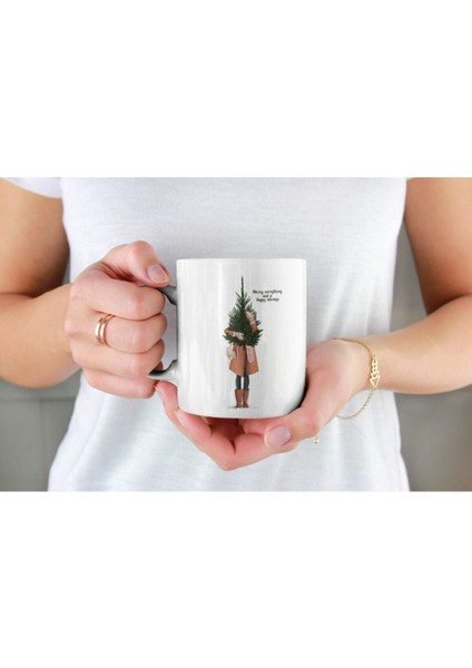 Beyaz Kupa Bardak Yeni Yıl Yılbaşı Çam Ağacı fiyatları