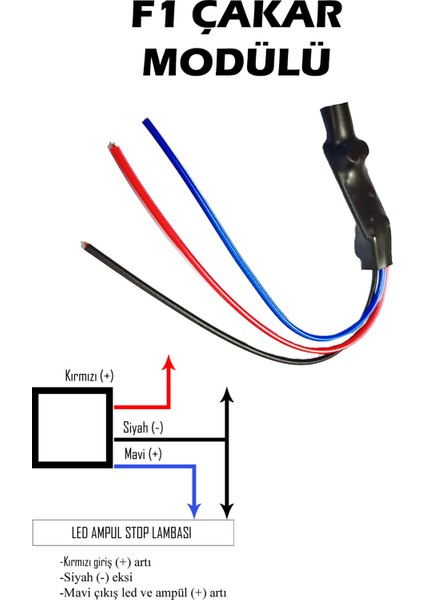 F1 Çakar Modülü Fren Stop Lamba Sürekli Çakar 12V