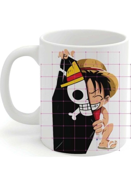 Anime One Piece Luffy&logo Baskılı Kupa Bardak