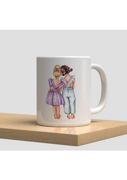 Beyaz Kupa Bardak A208 - Aşk Hediye Doğum Günü Yılbaşı Sevgi Arkadaşlık Dostluk Kardeşlik Vintage