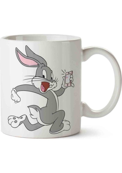 Bugs Bunny Telefon Porselen Kupa Bardak