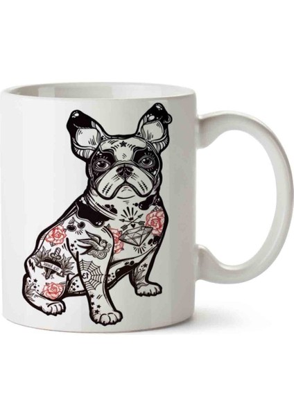 Bulldog French Dog Puppy American Bully Pug Dog Porselen Kupa Bardak