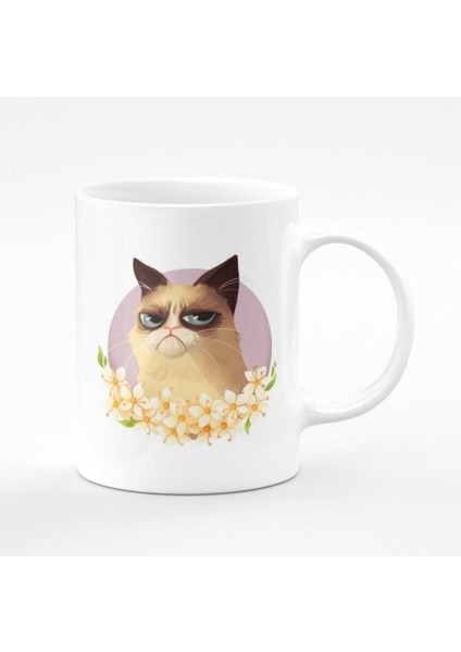Grumpy Uykucu Kedi Baskılı Kupa Bardak