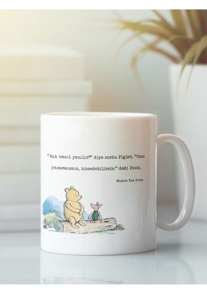 Beyaz Kupa Bardak Winnie The Pooh Arkadaşlık Kardeşlik Dostluk