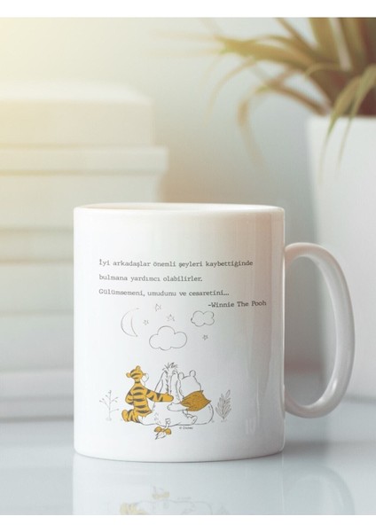 Beyaz Kupa Bardak Winnie Arkadaşlık Dostluk Kardeşlik