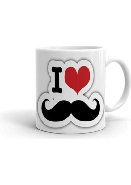 I Love Bıyık Baskılı Kupa/bardak
