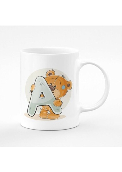 A Harfli Ayıcıklı Çocuklar Için Baskılı Kupa/bardak