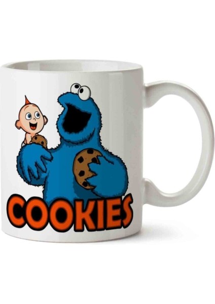 Cookie Monsters Kurabiye Canavarı 2 Porselen Kupa Bardak