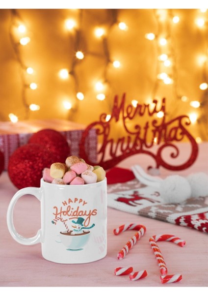 Beyaz Kupa Bardak Yeni Yıl Yılbaşı Kardan Adam fiyatları