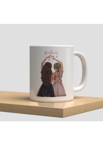 Beyaz Kupa Bardak A256 - Aşk Doğum Günü Yılbaşı Sevgi Arkadaşlık Dostluk Kardeşlik