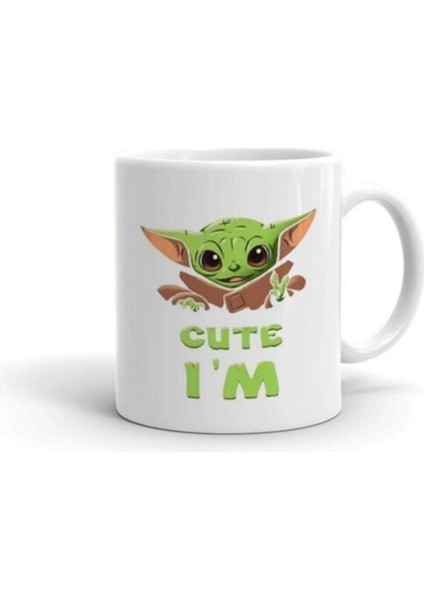 Beyaz Cute I M Baby Yoda Baskılı Kupa