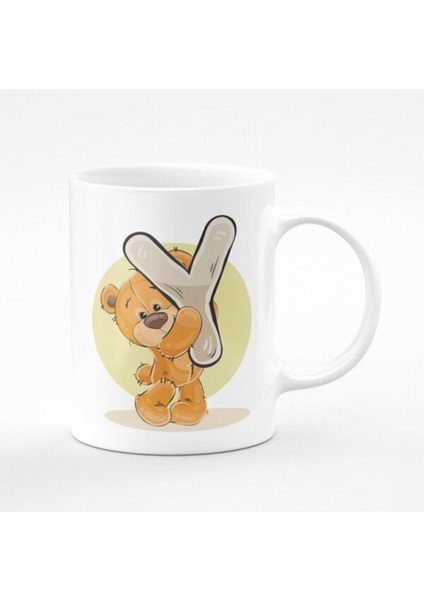 Y Harfli Ayıcıklı Çocuklar Için Baskılı Kupa