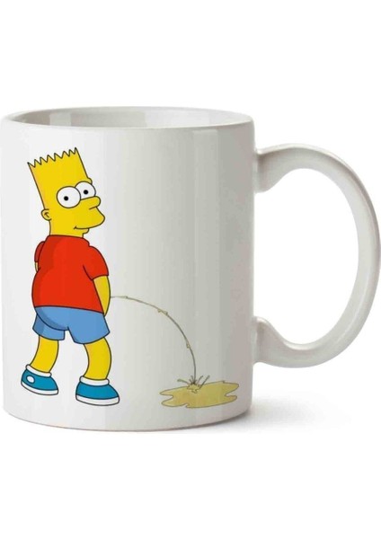 Bart Simpson Homer Simpson The Simpsons Porselen Kupa Bardak