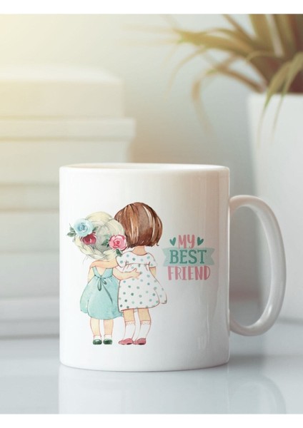 Beyaz Kupa Bardak G151 Aşk Dostluk Arkadaşlık Sevgi Kardeşlik Doğum Günü