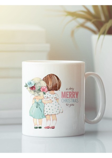 Beyaz Kupa Bardak G157 Aşk Yeniyıl Yılbaşı Noel Dostluk Arkadaşlık Sevgi Kardeşlik Doğum Günü