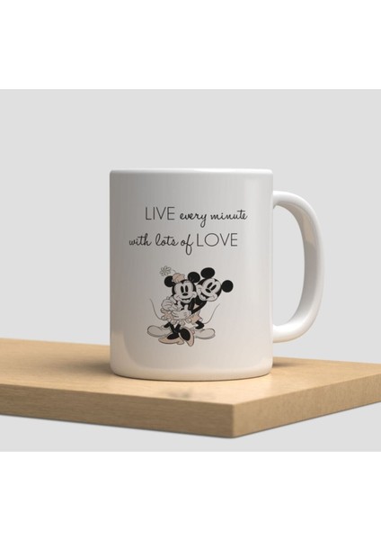 Beyaz Kupa Bardak G21MICKEY Mouse Aşk Dostluk Arkadaşlık Sevgi