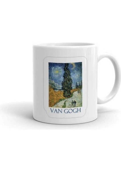 Road With Cypresses By Van Gogh Baskılı Kupa/bardak