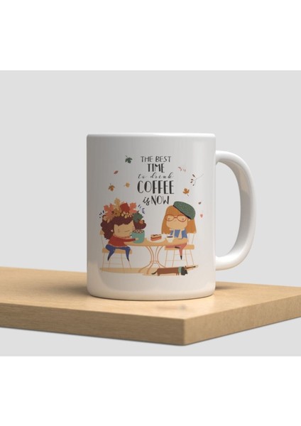 Beyaz Kupa Bardak A270 - Nakış Kanaviçe Kedi Yumak Kalp Sevgi