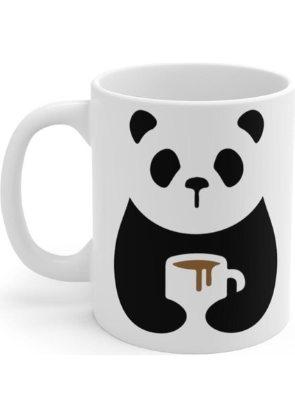 Kahve Içen Panda Baskılı Kupa Bardak