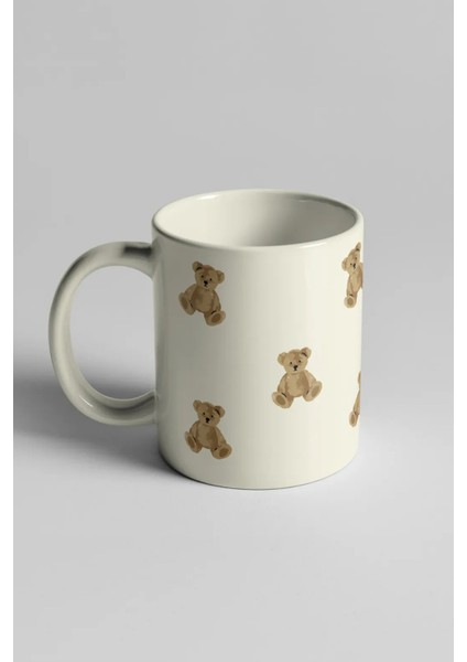 Ayıcık Teddy Bear Baskılı Lüks Kupa Bardak Seramik Kahve Mug