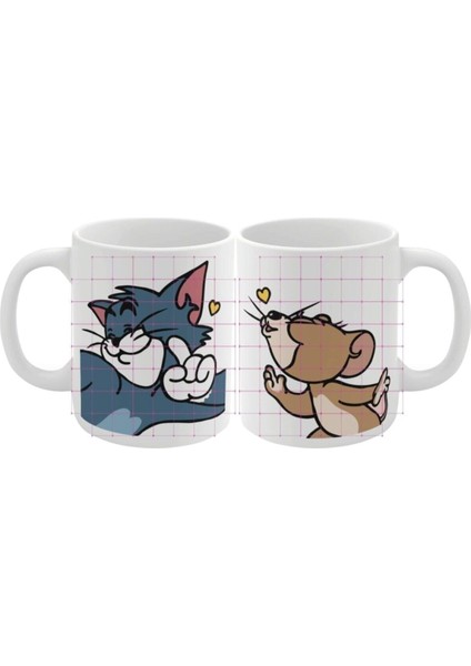 2 Adet Tom&jerry Baskılı Kupa Bardak